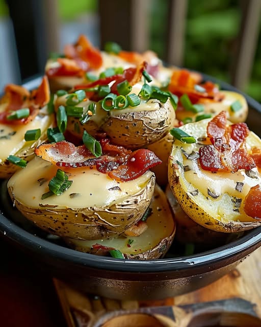 Stuffed Potatoes with Crispy Bacon and Melted Reblochon