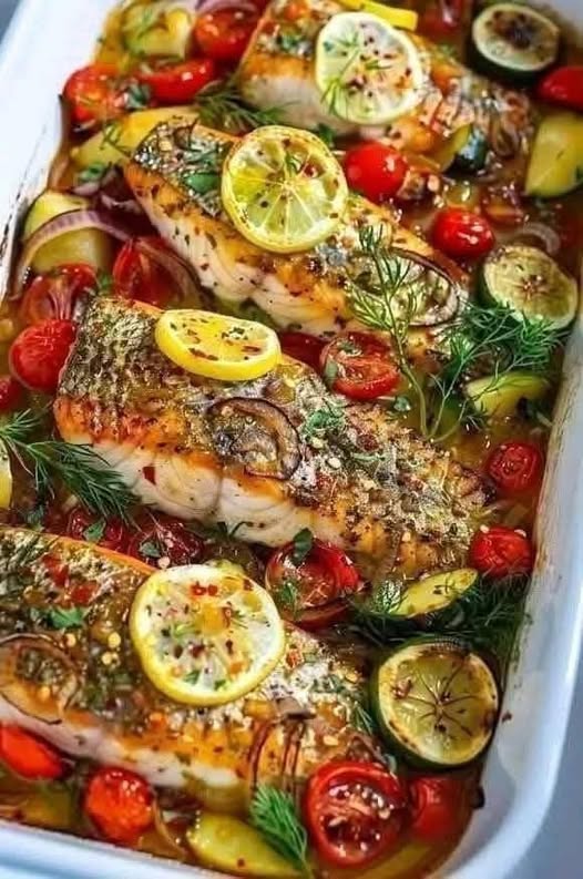 Mediterranean Baked Fish – A Fresh, Flavorful Feast