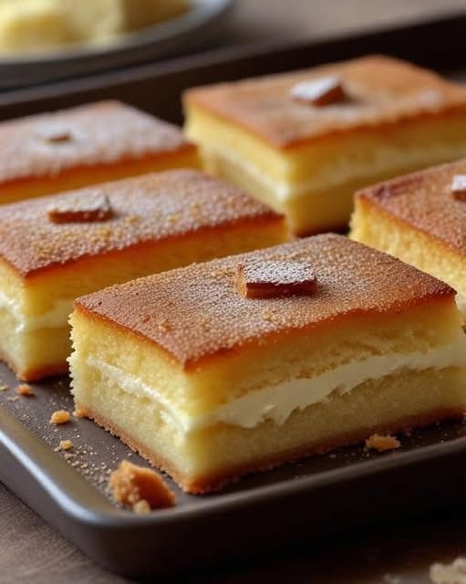 Cream-Filled Basbousa with Orange Blossom Syrup