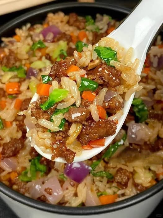 Onion Beef Fried Rice