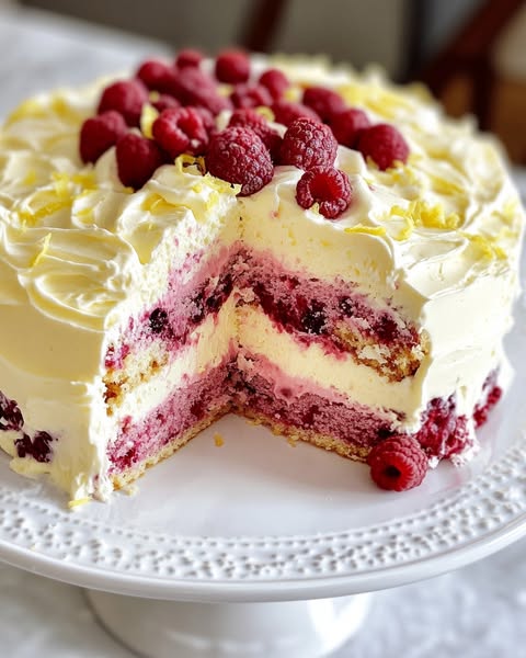 Raspberry Cake with Lemon Buttercream Recipe