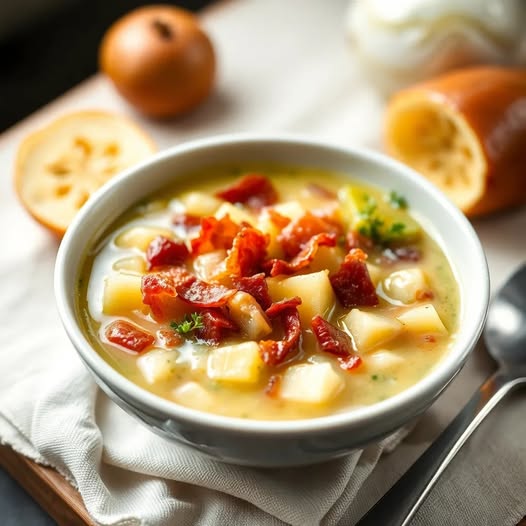 Irish Bacon, Cabbage, and Potato Soup: