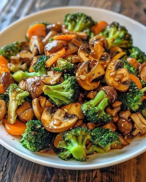 Broccoli, Carrot, and Mushroom Stir-Fry