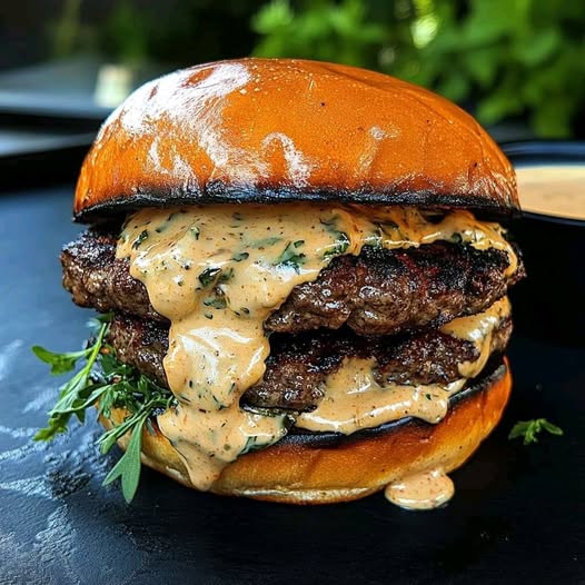 Ultimate Juicy Burger with Creamy Sauce: A Burger Lover’s Dream