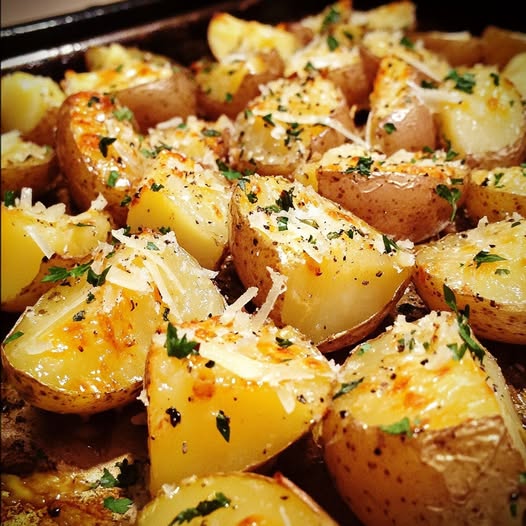 Roasted Potatoes with Cheddar and Parmesan