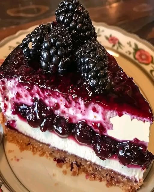 Easy Blackberry Cheesecake