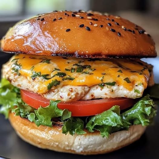 Cheddar Ranch Chicken Burgers