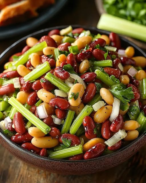 Homemade Three Bean Salad: A Refreshing and Tangy Side Dish