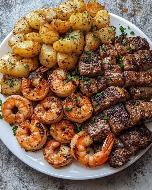 Cajun Shrimp and Steak Feast