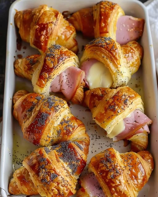 Baked Ham and Cheese Croissants – A Perfect Savory Treat!