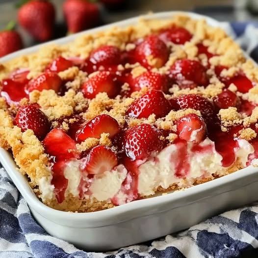 Strawberry Cheesecake Dump Cake