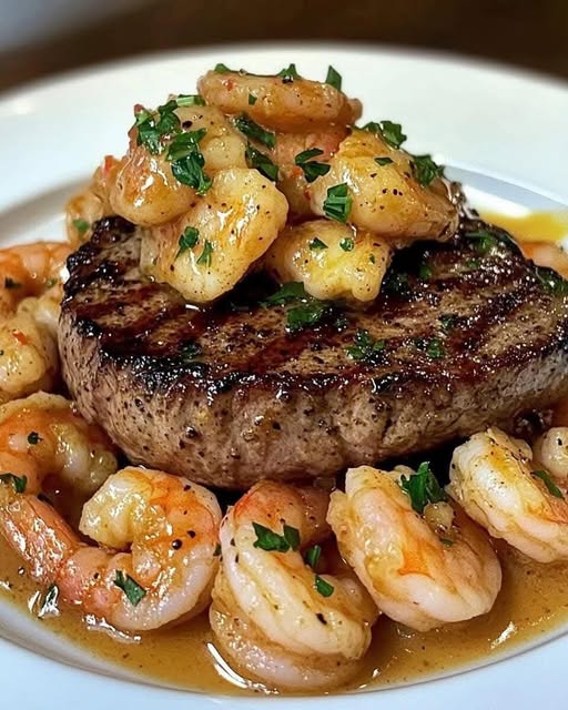 Steak with Shrimp & Lobster Sauce: A Decadent Surf and Turf Feast