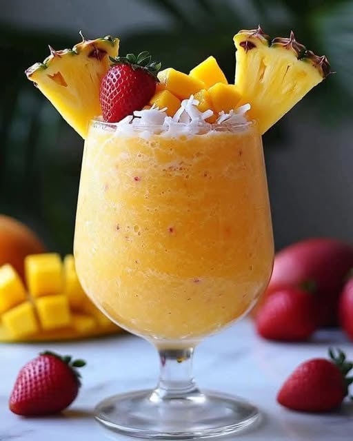 Mango Strawberry Piña Colada: A Fruity Tropical Fusion!