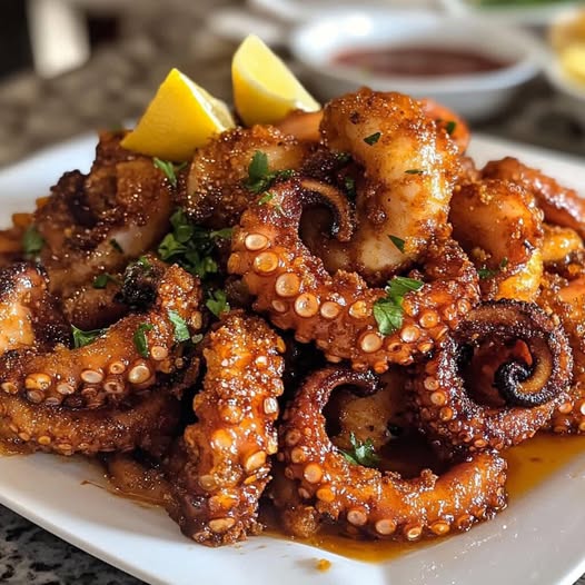 Crispy Octopus Fritters with Zesty Dipping Sauce