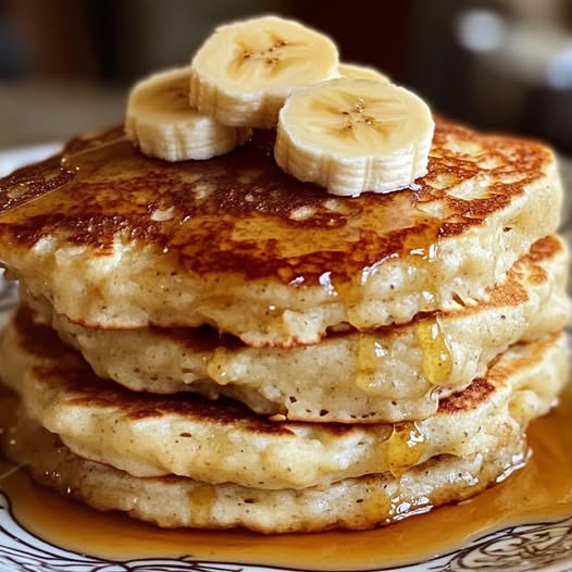 Fluffy Banana Cottage Cheese Pancakes