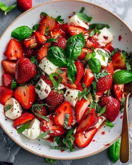 Balsamic Strawberry Caprese Salad