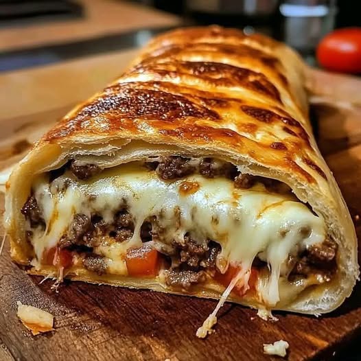 Mouthwatering Mozzarella Cheesesteak Stromboli Roll