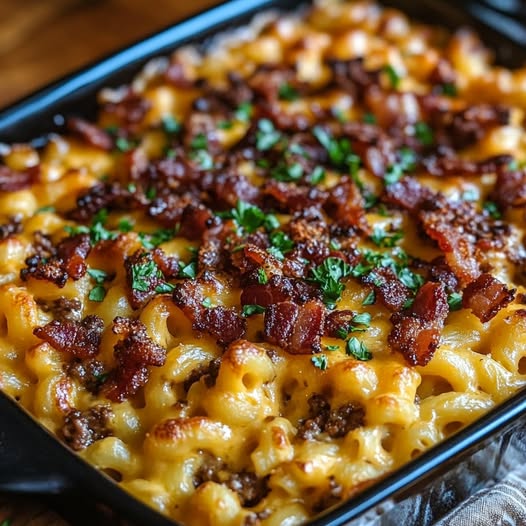 Must-Try BBQ Bacon Cheeseburger Mac 'n' Cheese Casserole