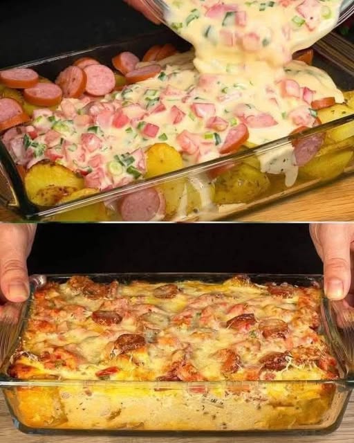 Traditional Italian Baked Potato and Sausage Casserole