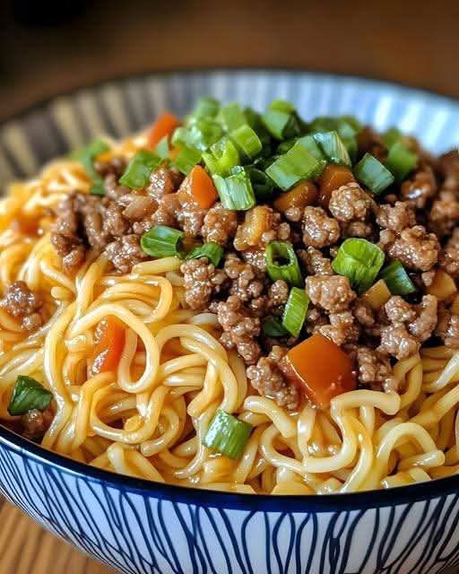 Mongolian Ground Beef Noodles