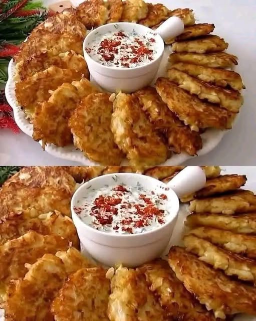 Crispy Cabbage Fritters with Yogurt-Dill Sauce