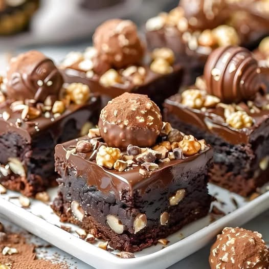 Ultimate Ferrero Rocher Fudge Brownies