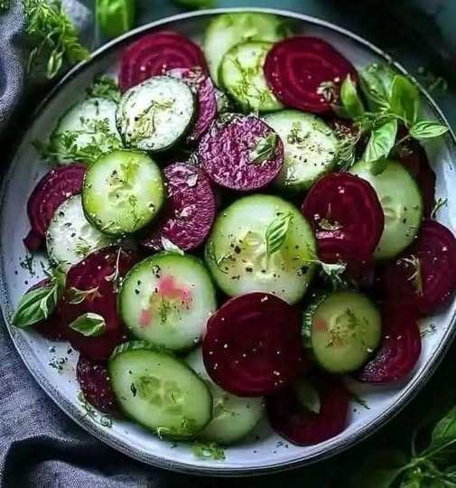 Crisp Cucumber and Beetroot Salad