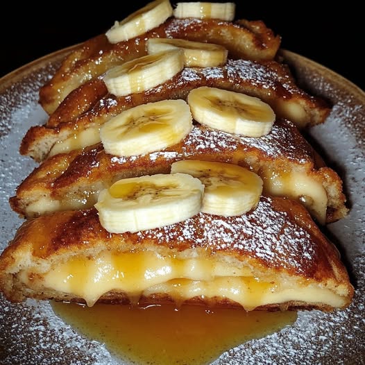 Delicious Banana Pudding Stuffed French Toast