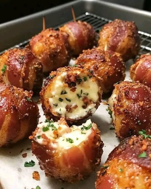 Bacon Mozzarella Stuffed Bombs – A Cheesy Explosion of Flavor!