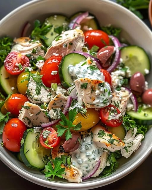 Mediterranean Delight: Tzatziki Chicken Salad