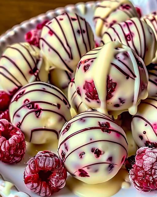 White Chocolate Raspberry Cheesecake Balls