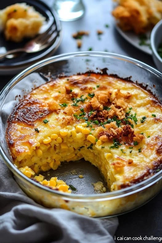 Corn and Chive Filled Bread with Fried Herbs