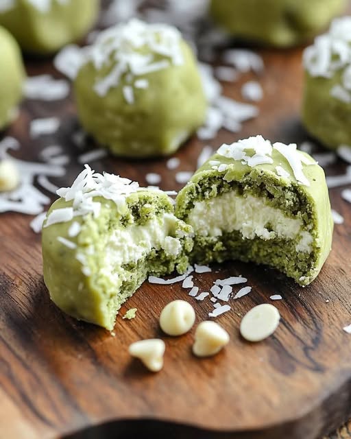 Cottage Cheese Matcha White Chocolate Bites