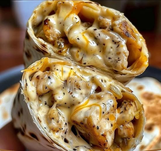 Cheesy Garlic Chicken Wraps