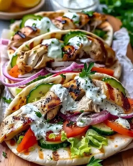 Greek Chicken Gyros 🇬🇷