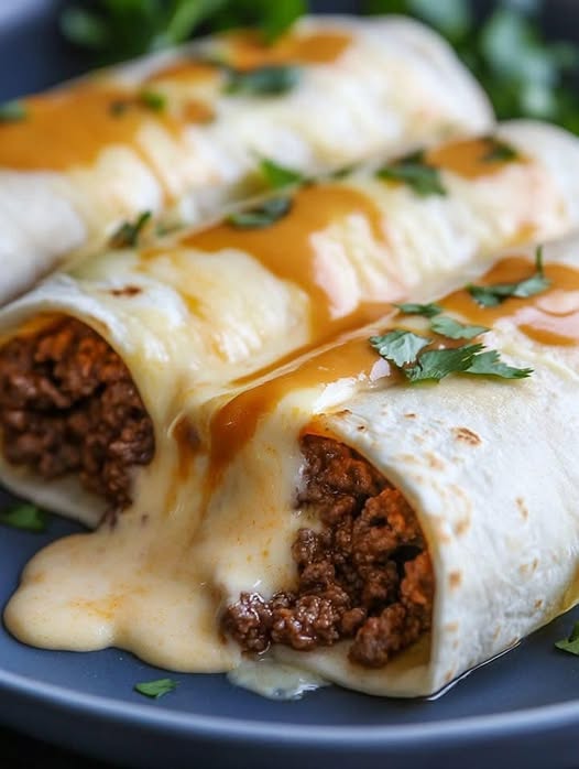 Cheesy Beef Burritos