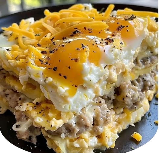 Sausage, Egg, and Cream Cheese Hashbrown Casserole