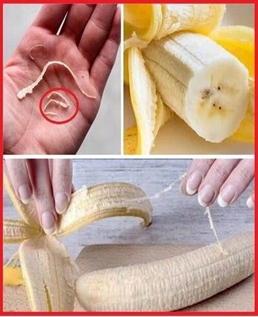 This is why the bananas have these tiny strings on them