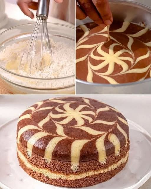 Fluffy Zebra Sponge Cake