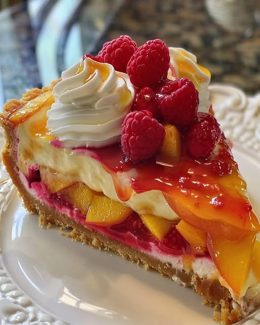 Peach Raspberry Cheesecake