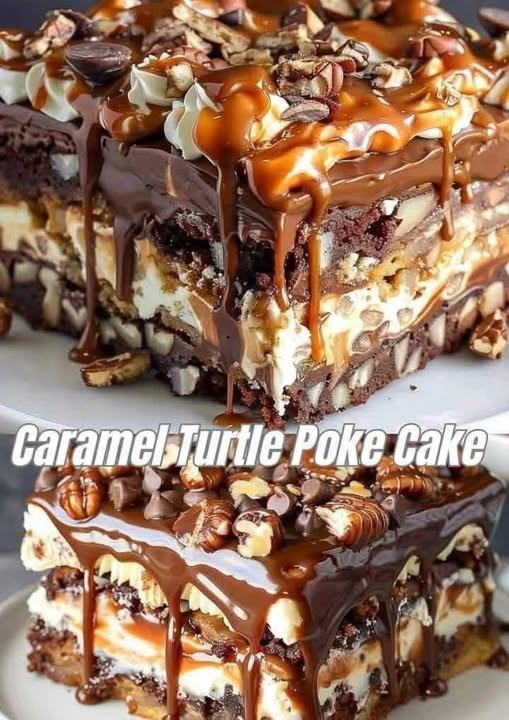 Caramel Turtle Poke Cake – Decadent, Moist, and Irresistible!