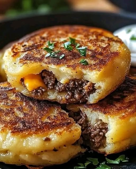 Stuffed Potato Pancakes with a Cheesy Twist: A Comfort Food Delight