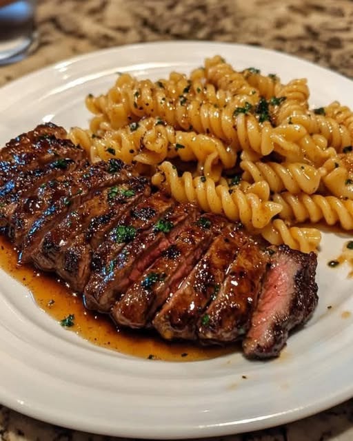 Sticky Honey Garlic Steak and Rotini: A Sweet and Savory Delight