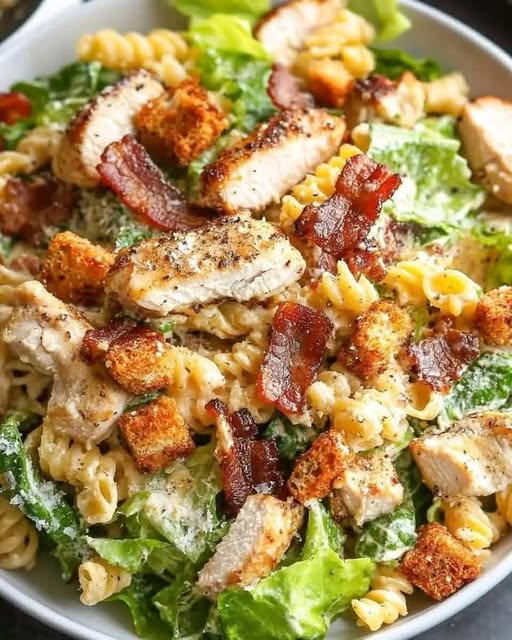 Chicken Bacon Caesar Pasta Salad