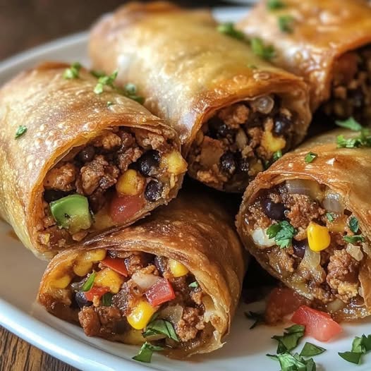 Chicken and Black Bean Egg Rolls