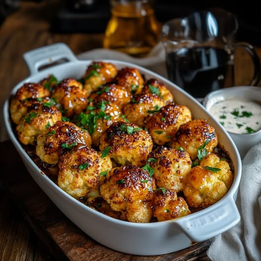 Sweet and Savory Glazed Baked Cauliflower