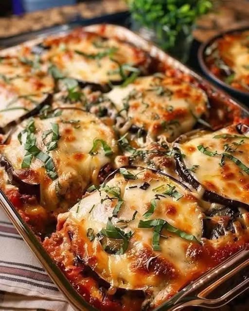 Eggplant Lasagna with Spinach and Ground Beef