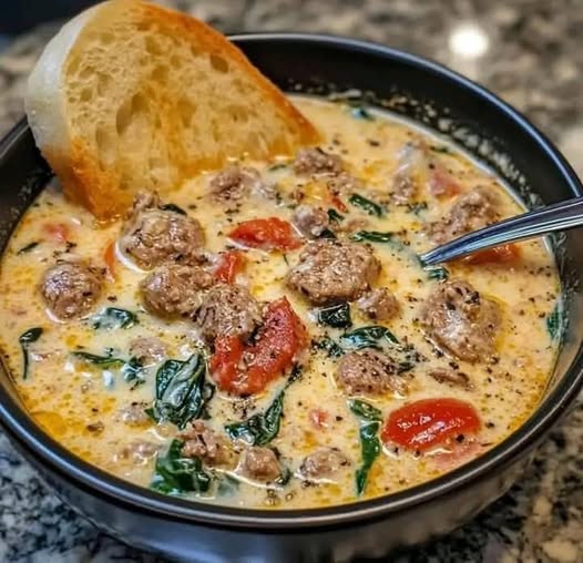 Creamy Parmesan Italian Sausage Soup