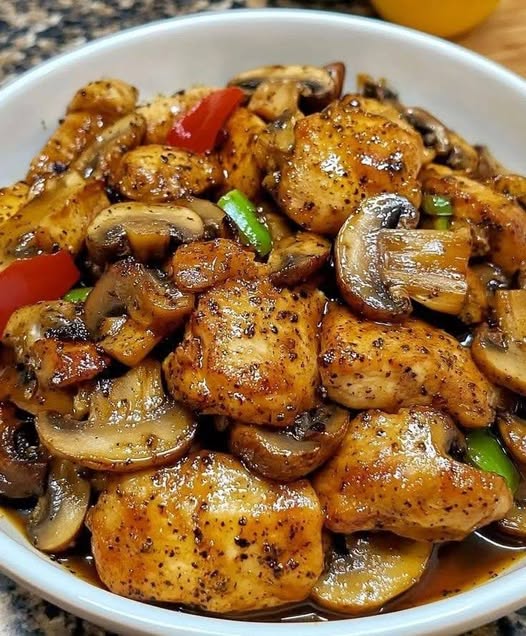 Black Pepper Chicken with Mushrooms: A Flavorful Stir-Fry