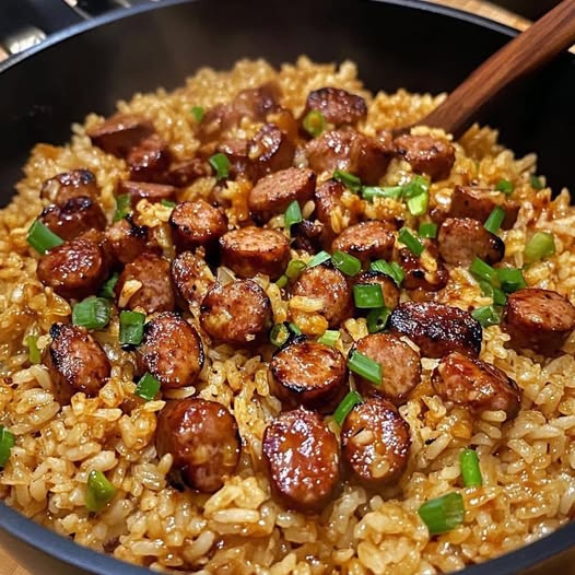 Sweet and Tangy BBQ Sausage Rice